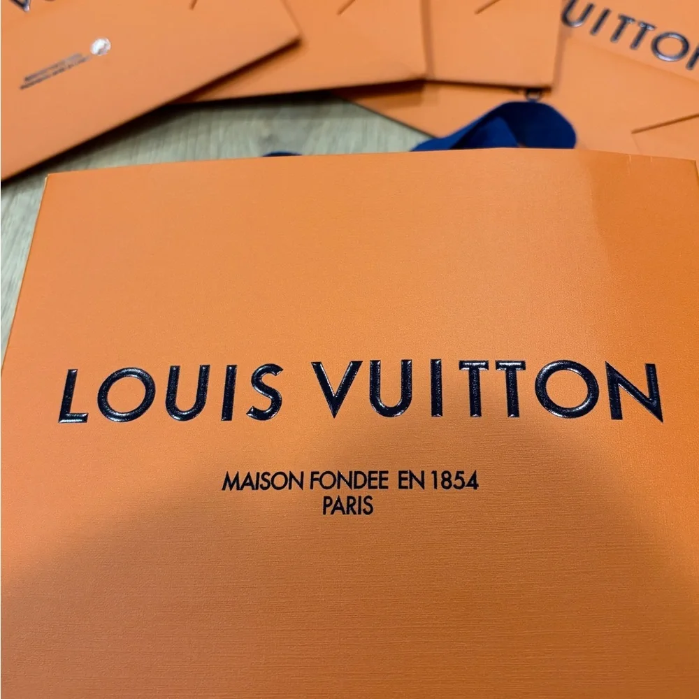 Louis Vuitton Orange Shopping Bags - Small size, lot of 8 - Picture 4 of 6
